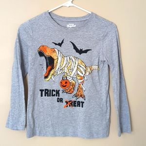 Boys Oshkosh T-Rex Halloween Tee Sz 10